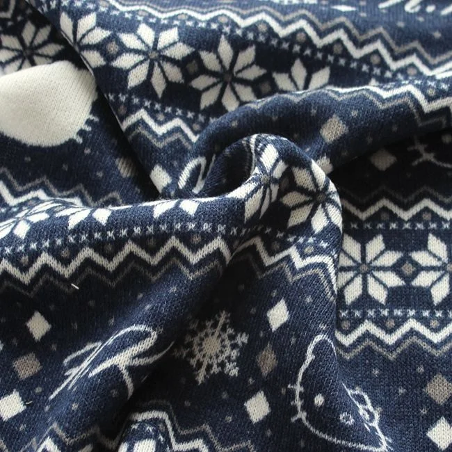 2023 comfortable and soft polyester knitted coarse needle printed brushed fleece fabric