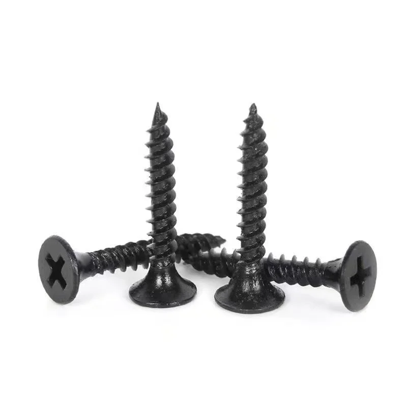 High-Strength Steel Drywall Screws Bulk Sell by Manufacturers Quick Cross Self-Tapping Phillips Drive Phosphorus Black Finish