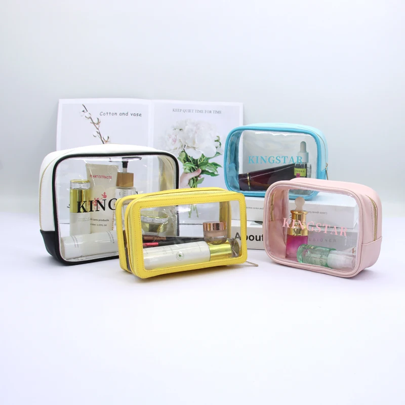 Custom Travel Toiletry PVC Makeup Storage Bag Waterproof Clear Transparent Cosmetic Bag