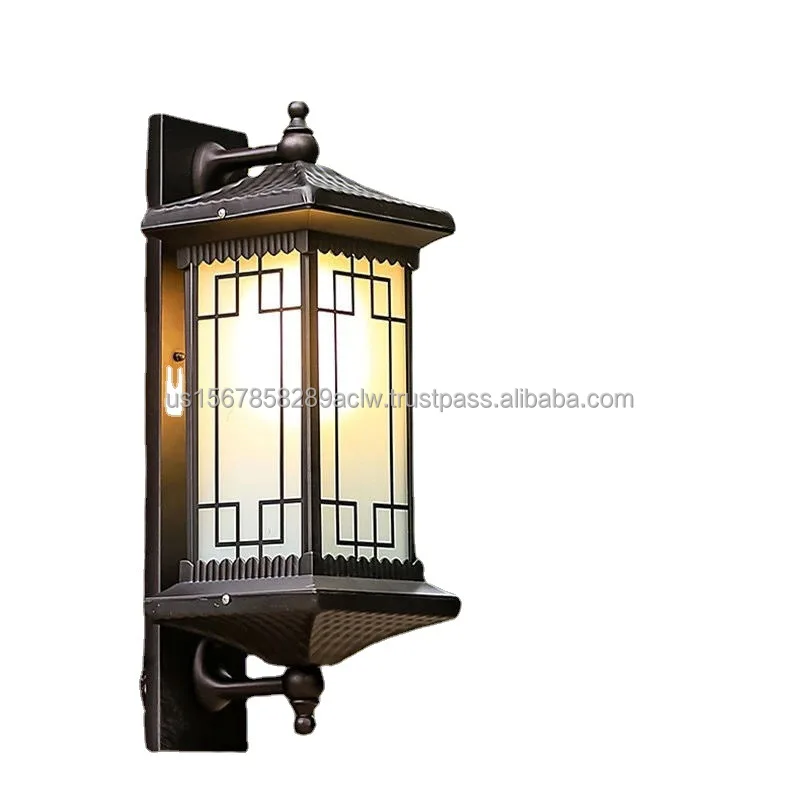 Outdoor courtyard wall lamp waterproof villa garden gate lamp outdoor Chinese retro terrace corridor corridor external wall lamp