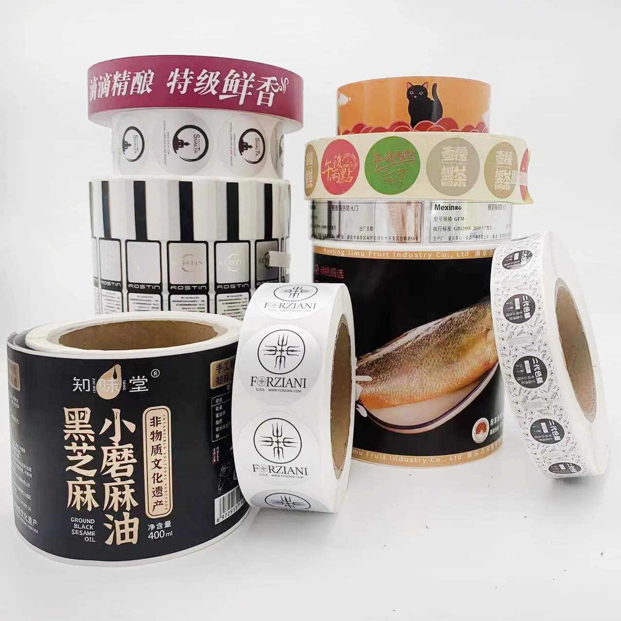 Custom Transparent Holographic Liquor Bottle Rose Gold Foil pvc Shrink Wrap Bottle Labels for Purses Olive Oil Spray Bottles