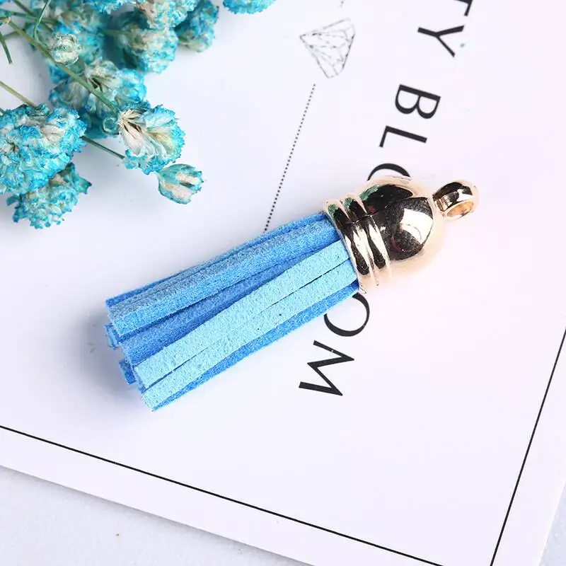 Wholesale Cheap Keychain Eco-friendly Colorful Faux Leather Tassels For DIY Craft