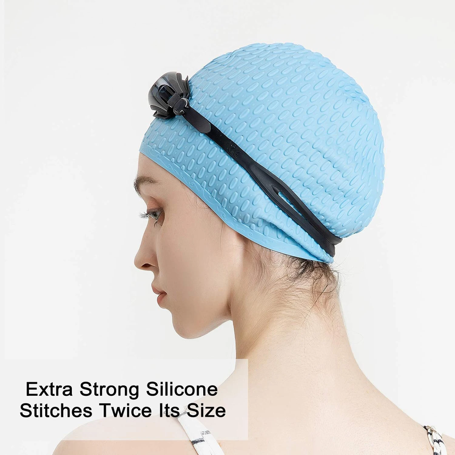 Bubble Silicone Swimming Cap Waterdrop Swim Cap For Short Medium And Long Hair