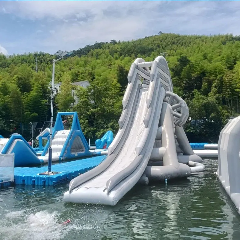 Sea Sport Games shark Inflatable Aqua Water Park Theme Park Equipment Island Floating Water Park For Sale