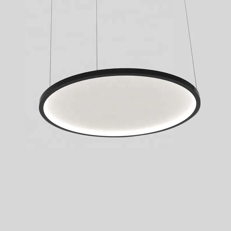 High end office dali dim customize decorated fire-rated acoustic fabric suspended led linear pendant light ring light
