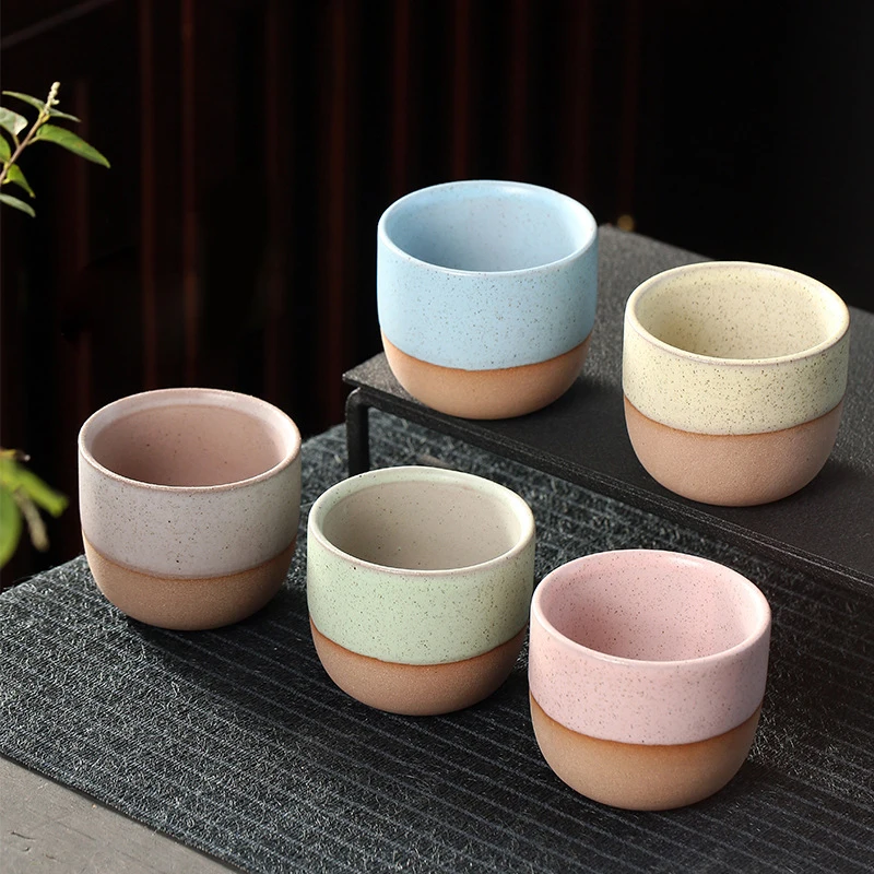 New Hot Sale Japanese Style Ceramic Coffee Mug Cup Coarse Pottery Colored Mugs Ceramic