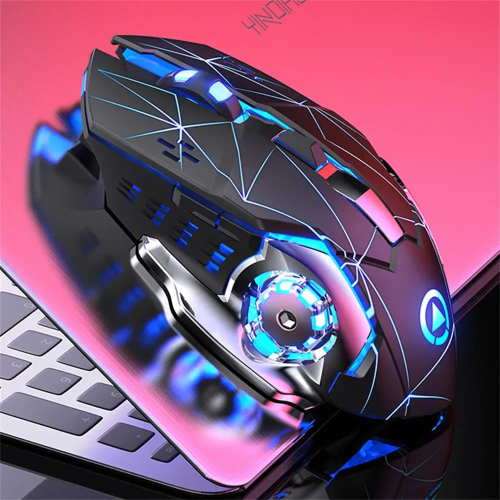 A4 Wireless Gaming Mouse 2.4G 1600 DPI LED Rechargeable Adjustable Gamer Silent Mouse Gamer Professional Mute Mice for PC Laptop