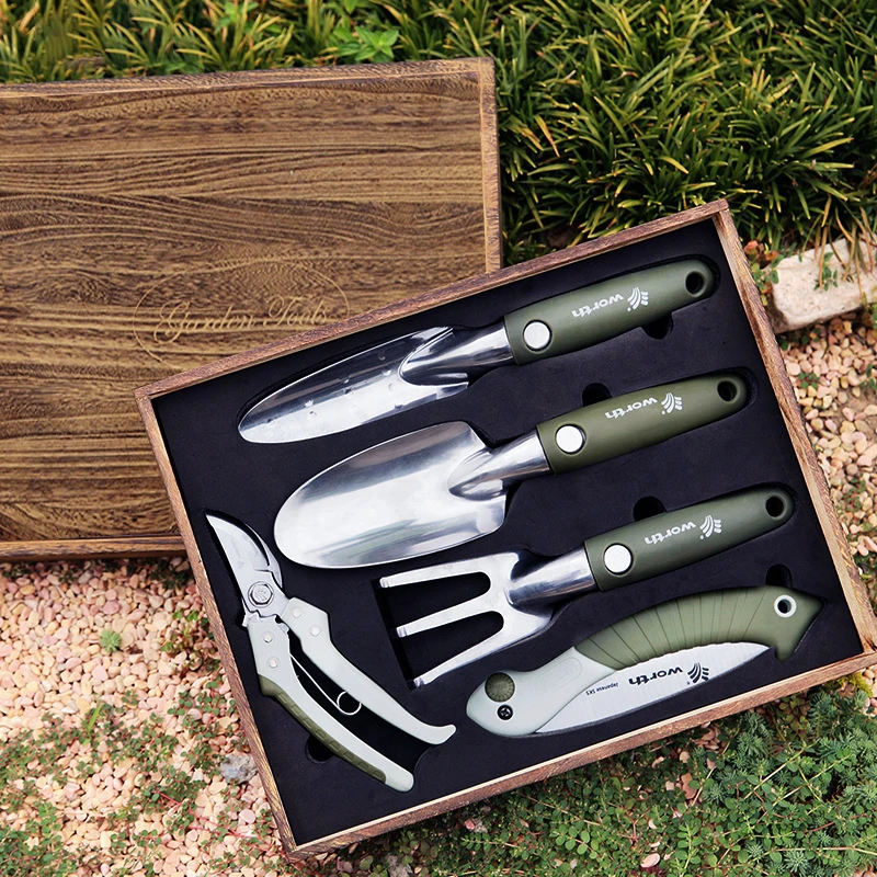 High quality new soft portable handle 9 teeth lawn rake mini garden tool set