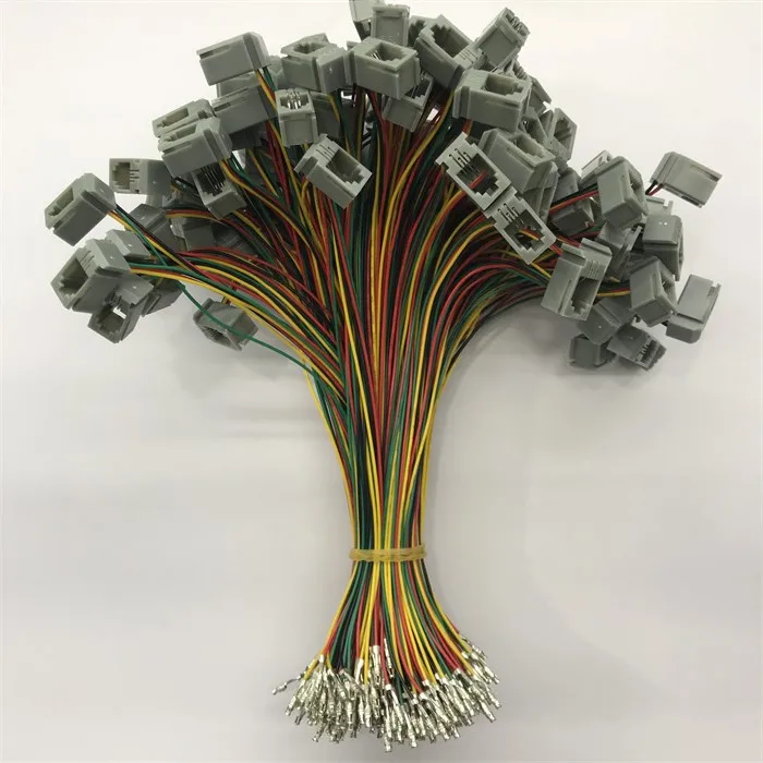 custom durable phone wire harness 1061/26AWG 4P4C/616L 300V multicore telephone cable with tinned terminal for connecting
