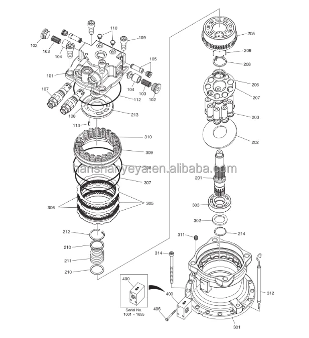 Doosan Daewoo Develon оригинальный DX210W-5 DX210W-5B DX210W-5K детали 170303-00067 170303-00067A Экскаватор Гидравлический Поворотный двигатель