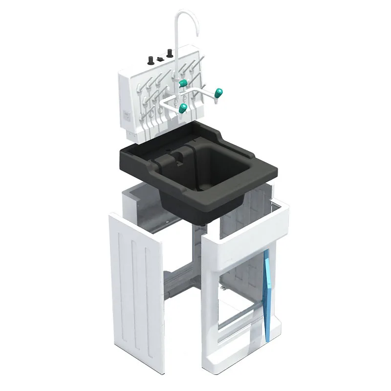 School Testing Wash Hand Single Dental Office Cabinet Laboratory PP Sink With Faucet Eye Washer
