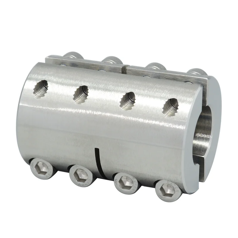 Couplings Motors Stainless steel Split Type Two-pieces High Torque Coupling Clamping Straight Cylinder Dia 8 mm
