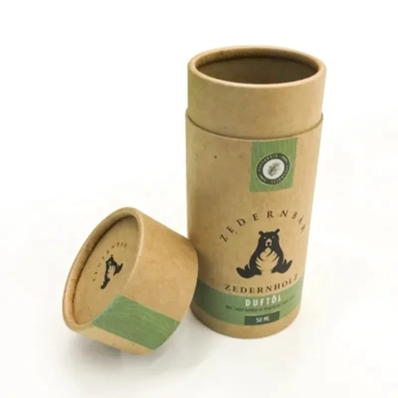 Customized Printing Eco Friendly Kraft Paper Tube Cosmetic Packaging Cardboard Box Gift/Food/Supplement Tube