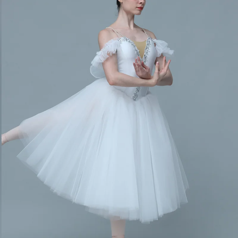 Professional Ballet Dress Adult Kids Dance Skirt Competition Performance Tutu Long Gauze Skirt Ballet Dance Skirt for Girl
