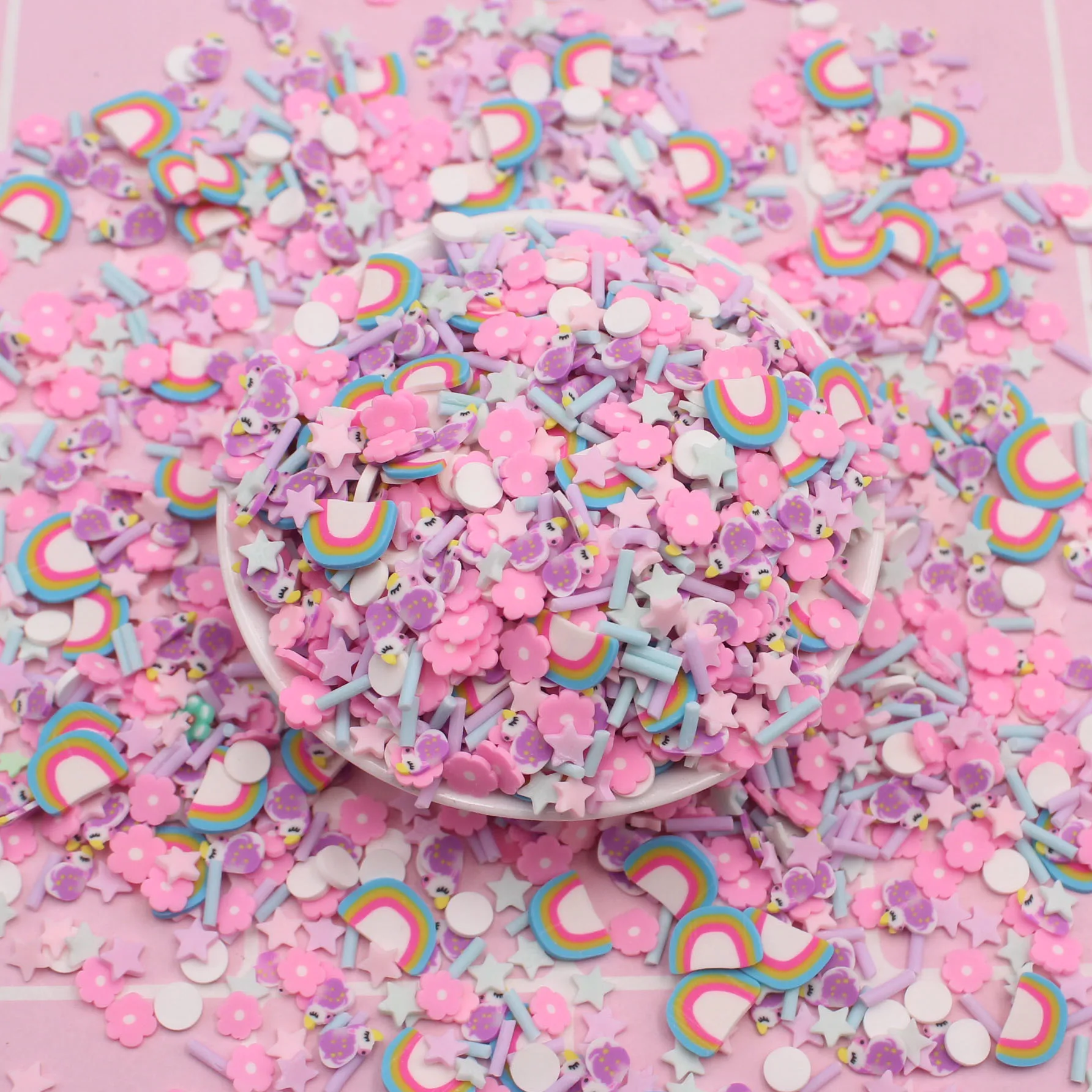 Wholesale 1kg Slime Decoration Accessories Fish Paws Fruits Hearts Polymer Clay Slices Miniature for DIY Crafts