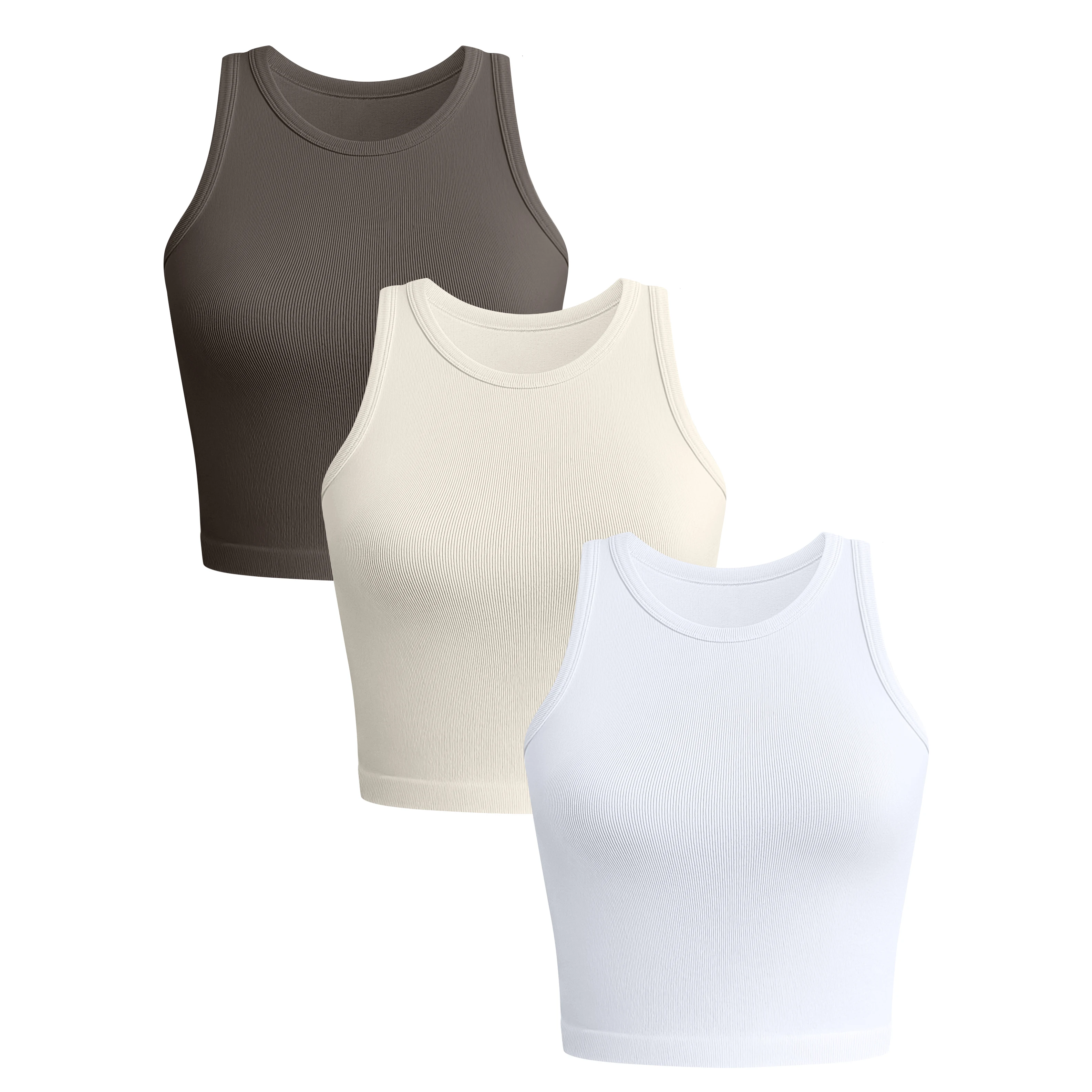 Custom Simple Round Neck Yoga Wear Woman Seamless Gym Clothing Sexy Active Wear Crop Top