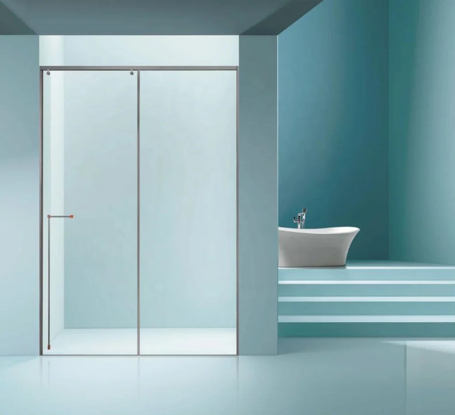 Latest designs interior door stainless steel toilet glass doors with tempered glass