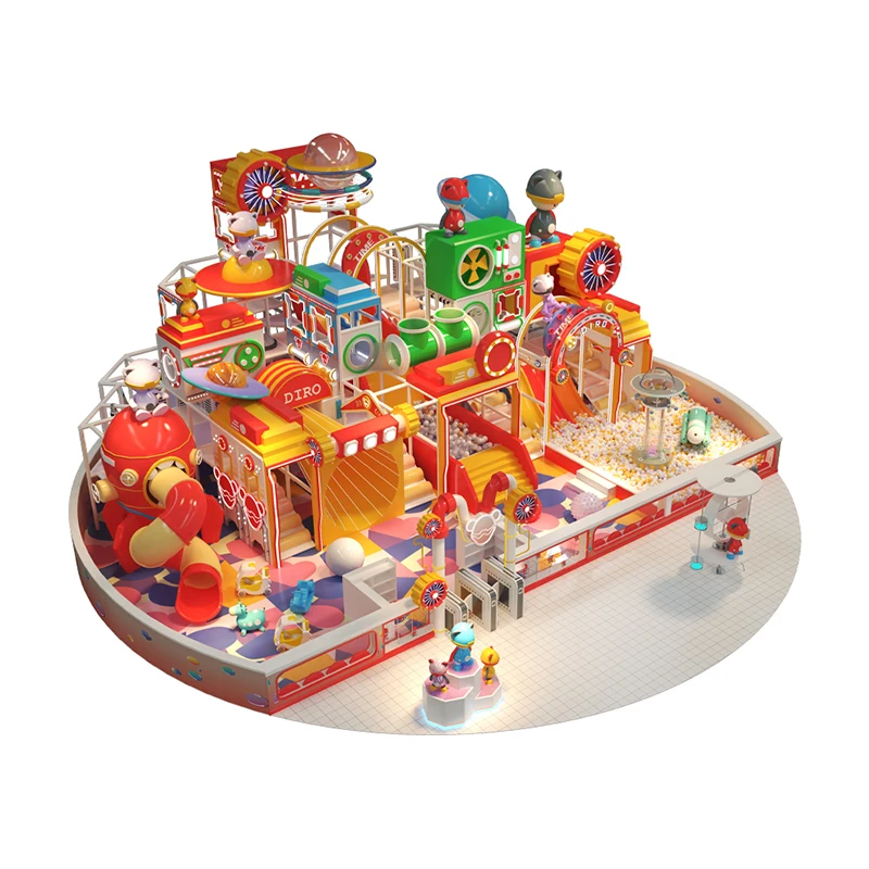 Interstellar space theme amusement equipment Soft playground ball pool big slide small indoor playground