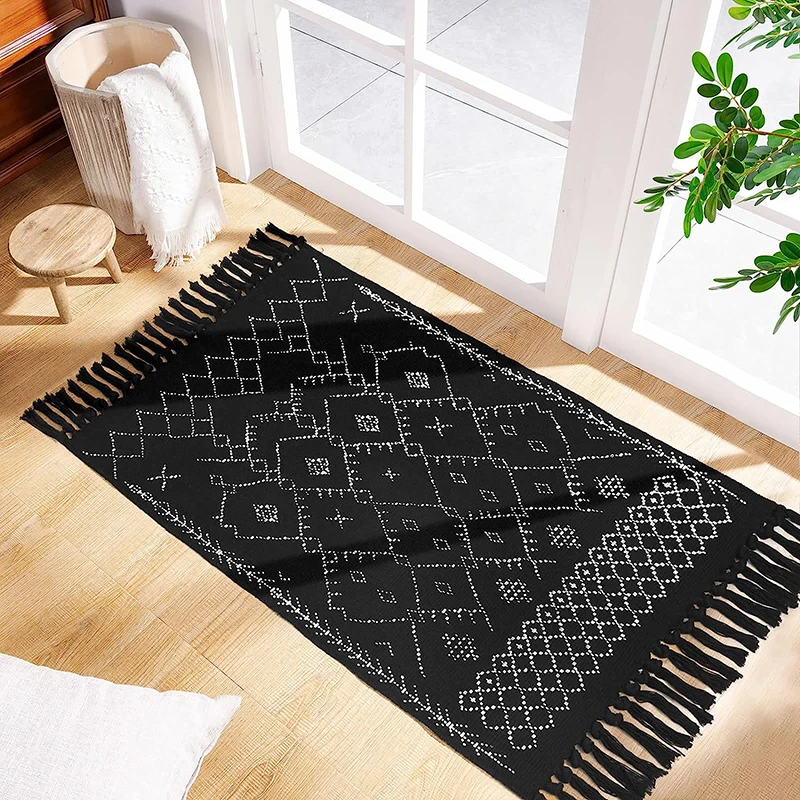 Amearea Fluffy Moroccan Trellis Rug Geometry Home Decor Low Pile Carpet Shaggy Modern Area Rug for Living Room Kids Room Nursery
