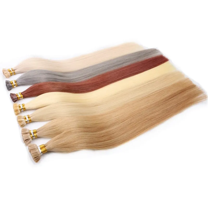
Brazilian Virgin Human Tip Flat Hair Extension 613 Blonde Color Hair Bundles Double Drawn Capsules Keratin Weave for Black Women 
