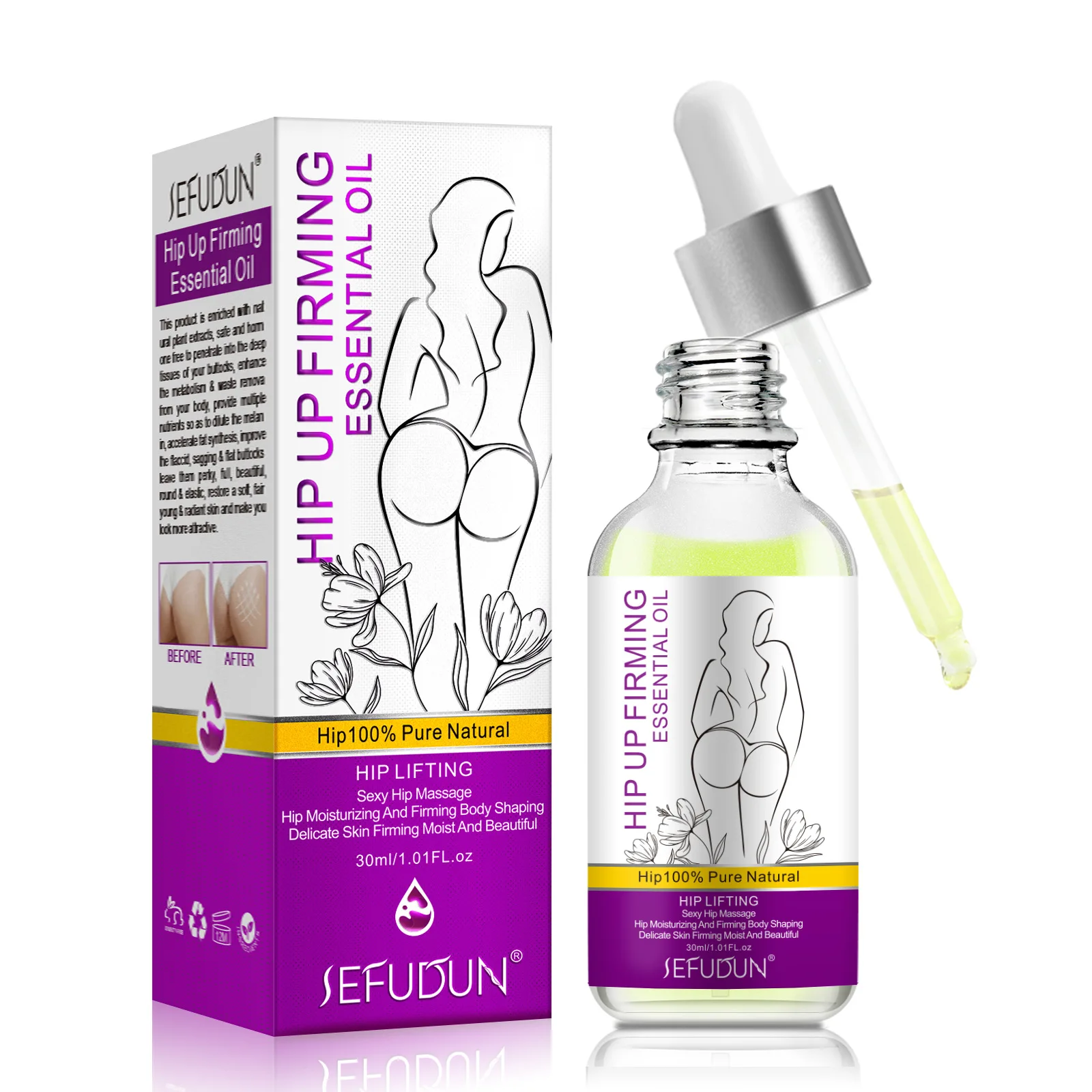 Hot Products 100% Pure Natural Hip Lift Up Oil Lift Bigger Butt Oil Enlargement Buttock Anti Cellulite Massage Oil