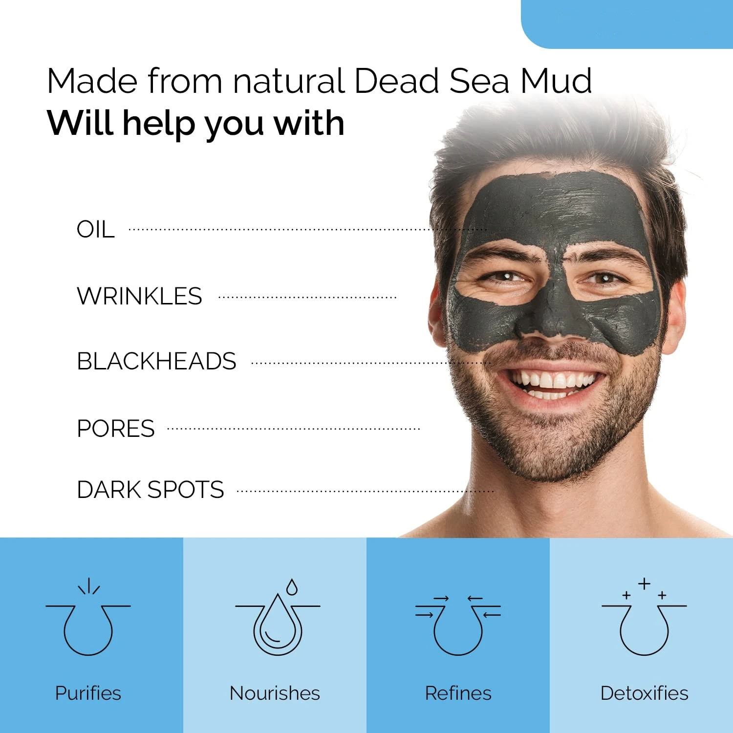 Deep Cleansing Skin Hyaluronic Acid Dead Sea Face Body Care Sheet Mud Mask For Women And Men