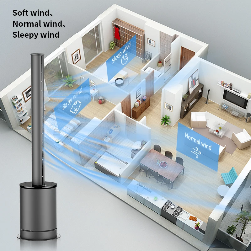 2024 Hot Style Multi-function Smart Fan Household HEPA 13 Filter Air Purifier Bladeless Fan Heater