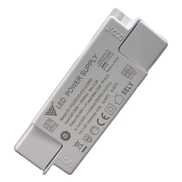 ZENYUAN Constant Voltage 25W 27W 30W 36W 42W 220-240V AC 24V 39V DC IP20 Single Output  Thin Led Power Supply Transformer Driver