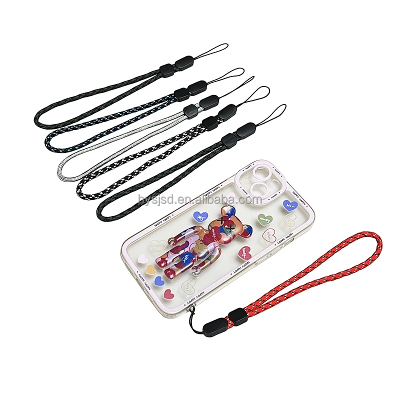 Custom Polyester Lanyard Mobile Phone Wrist Strap Adjustable Keychain Hanging Rope