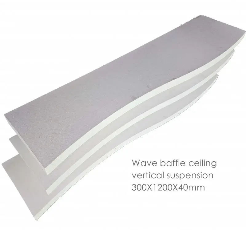 Acoustic Suspended Glassfiber Baffles Sound Proof Foam Panels Vertical Suspension