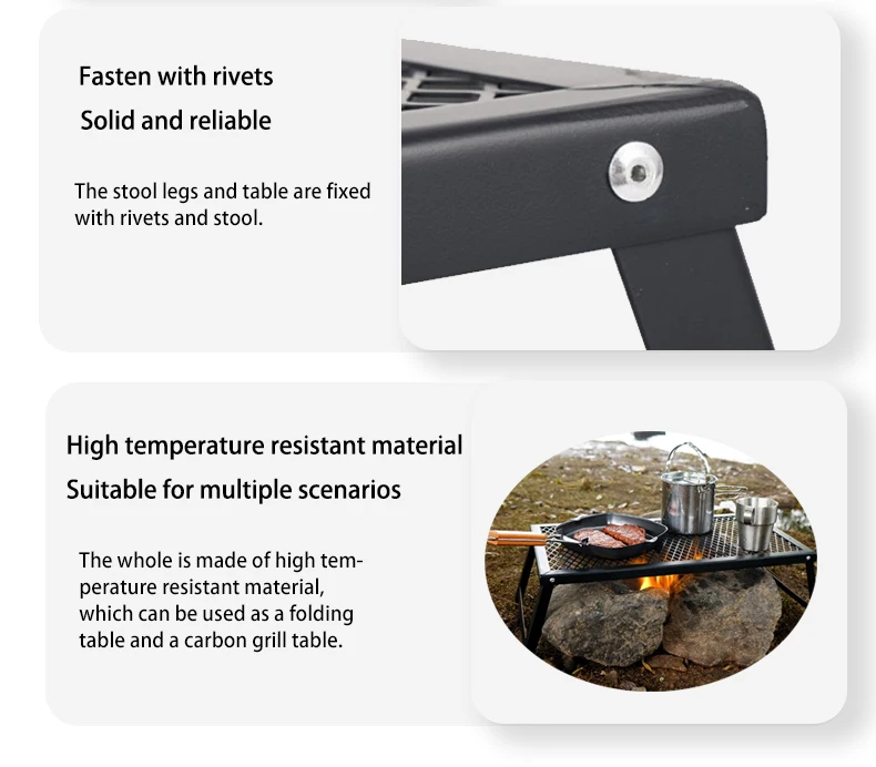 SY waterproof small grill table small portable picnic table with mesh layer mesh camping outdoor table for beach hiking