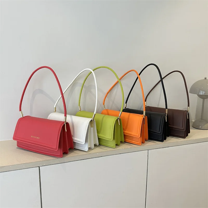 Woman New Multi-color Solid Candy Colors PU ZIP Single Sling Bags Fashion Woman Leather Square Bags Flap Women Handbags 