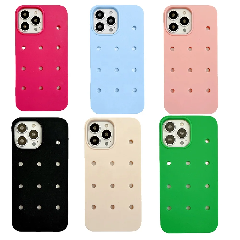 high quality waterproof silicone cell phone case with holes diy phone case for iphone 15 11 12 13 14 pro max hold