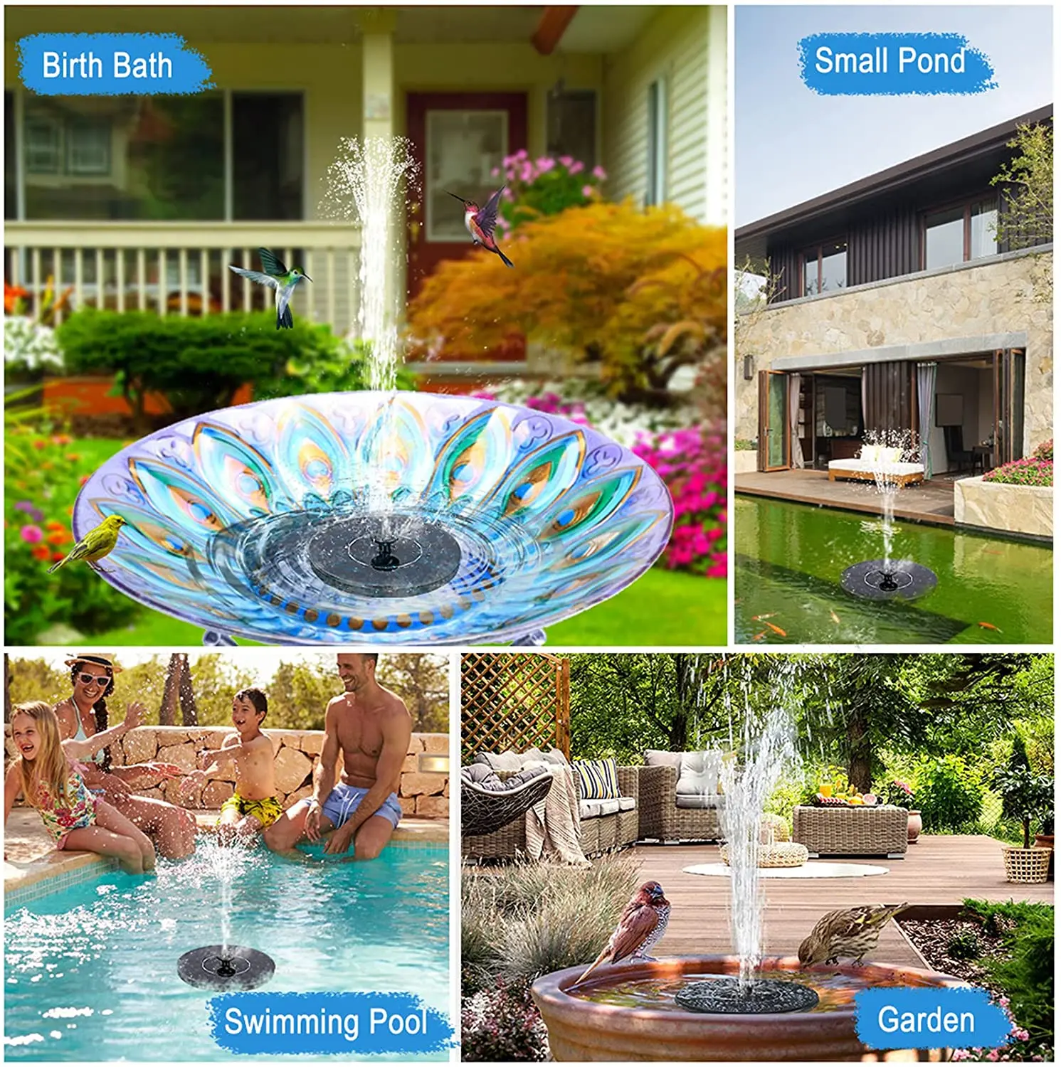  Dropshipping Solar Pond Fountain Garden Decoration Mini Floating Water