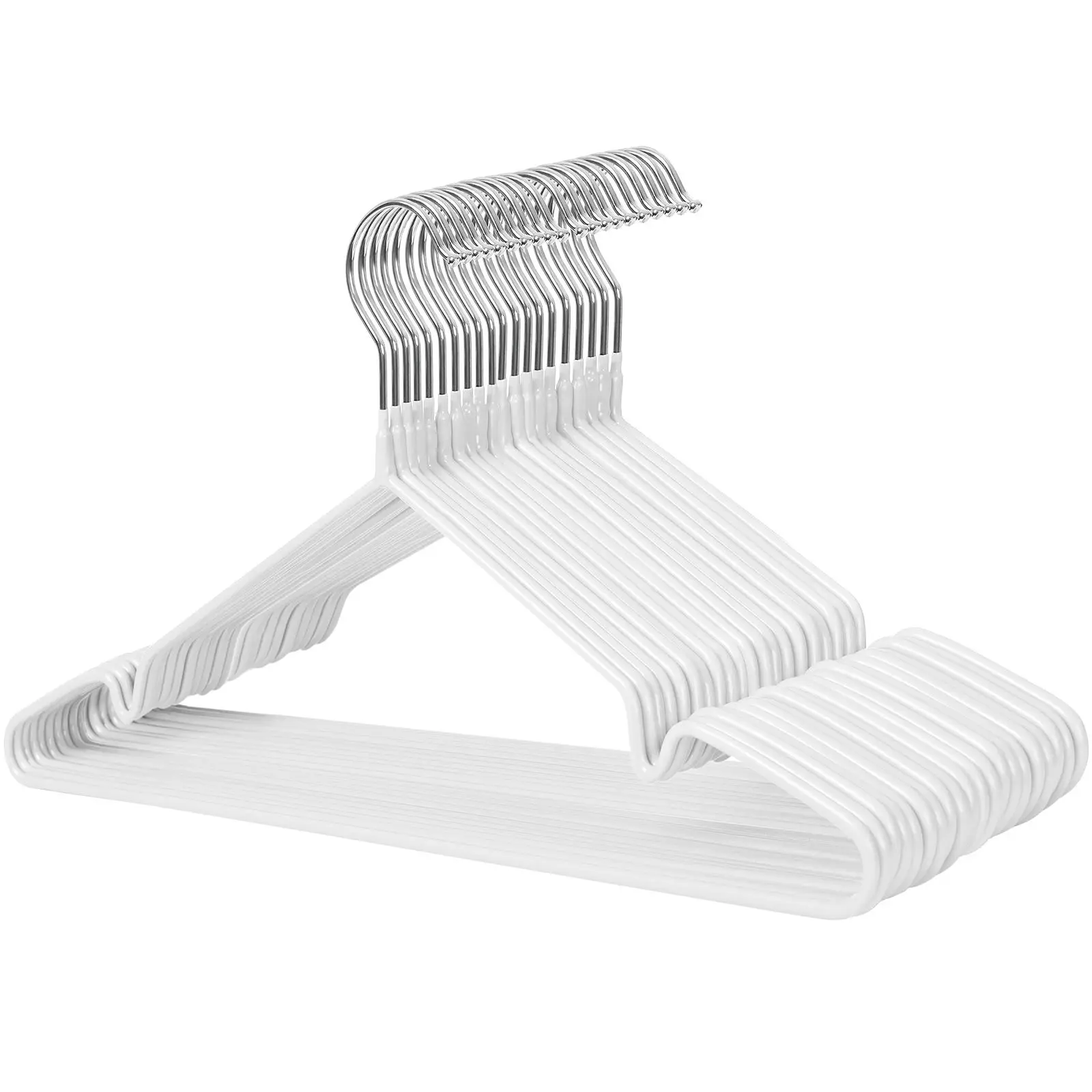 Factory Wholesale PVC Coated Black White Metal Clothes Hanger Laundry Hangers For Dry Clothes