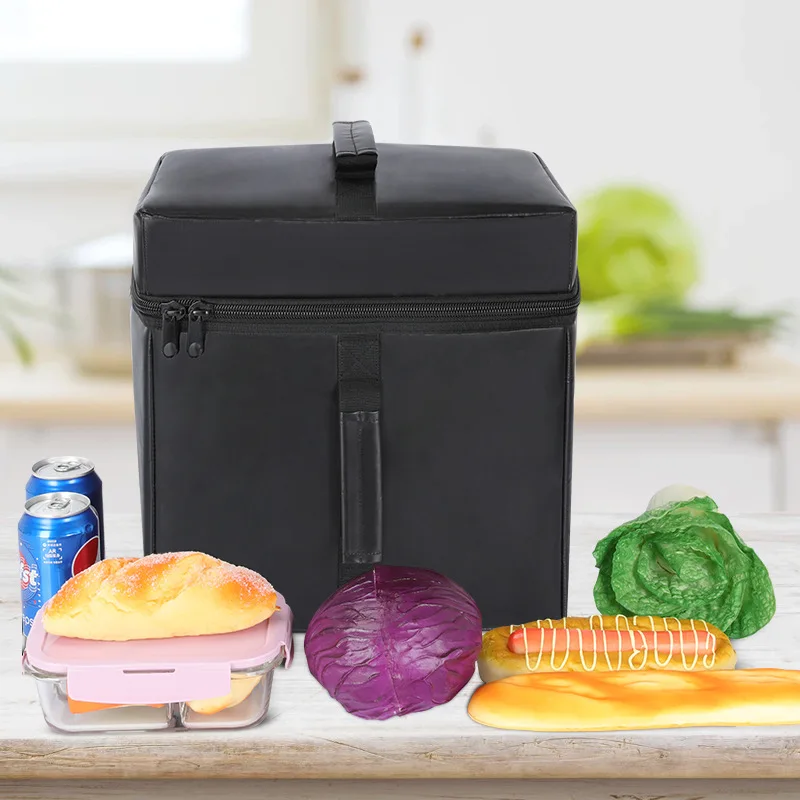 Wholesale Custom Logo Reusable Thermal Insulation Pizza Food Delivery Bag Portable Ice Lunch Cooler Bag