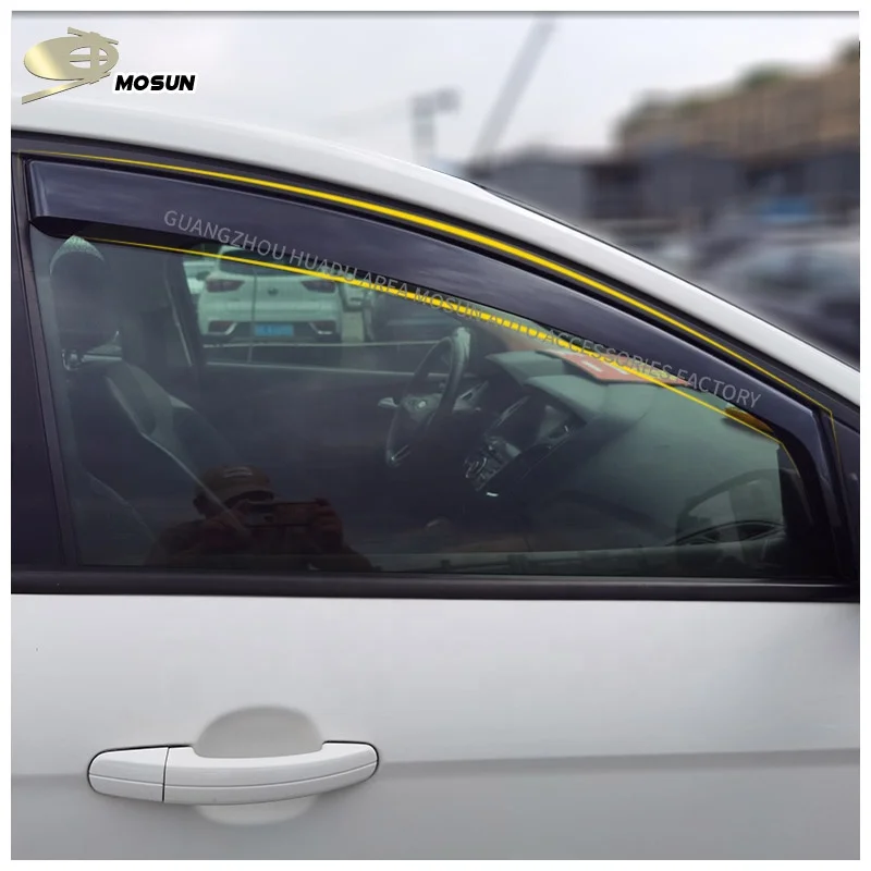 Injection In-channel Window Visor For FORD FOCUS MK3 2010-2018 Vent Visor weather shield Deflector wind breaker Rain Guard
