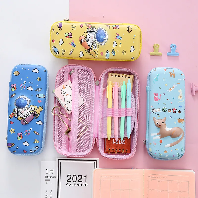 POSH DREAMS  Customizable pattern logo large capacity 3d eva cloth cartoon pencil case canvas pu pencil pouch