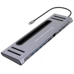 12 в 1 Многофункциональный USB Hub 3,0 Type-C Адаптер Hub Док-станция для HD-MI 4K PD3.0 док-станции для ноутбуков MacBook