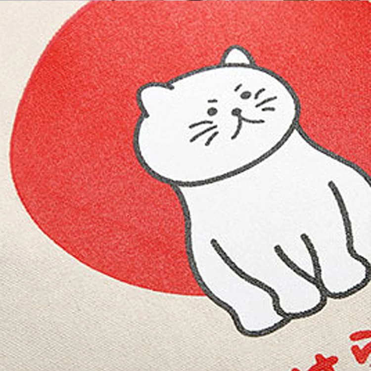 Custom logo printed cheap reusable cat plain black canvas tote shopping 100% cotton bag