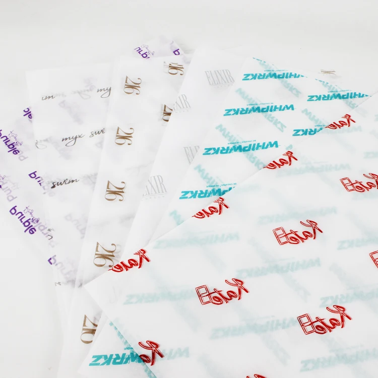 
High Quality Packaging Black Logo Printing 17g White Shoes Tissue Paper 