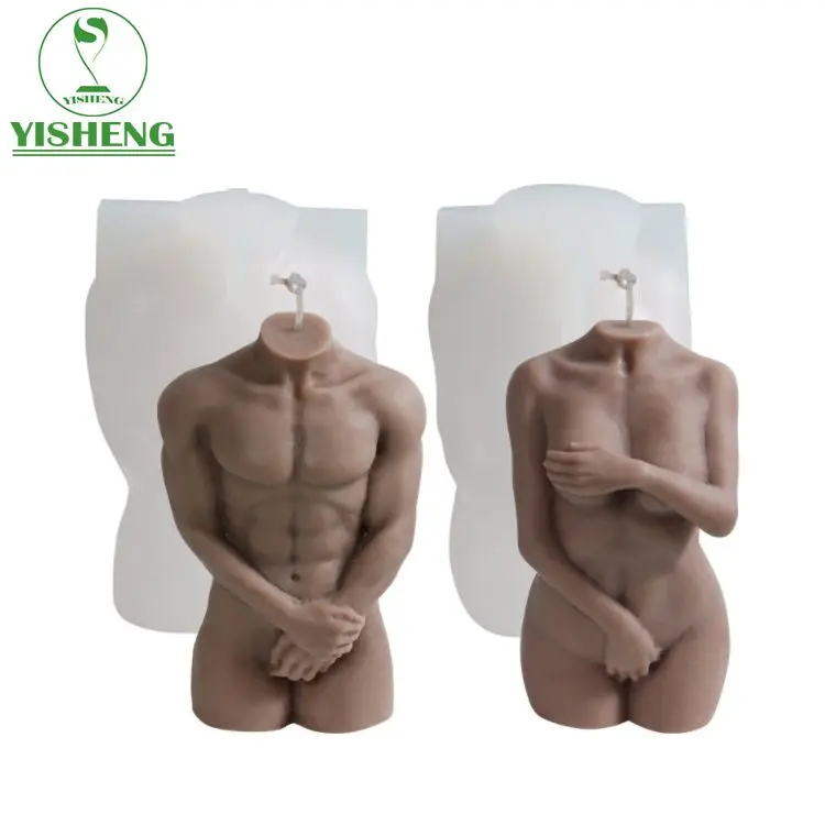 DIY Silicone Human Body Shaped Man Nude Woman Nude Candle Molds