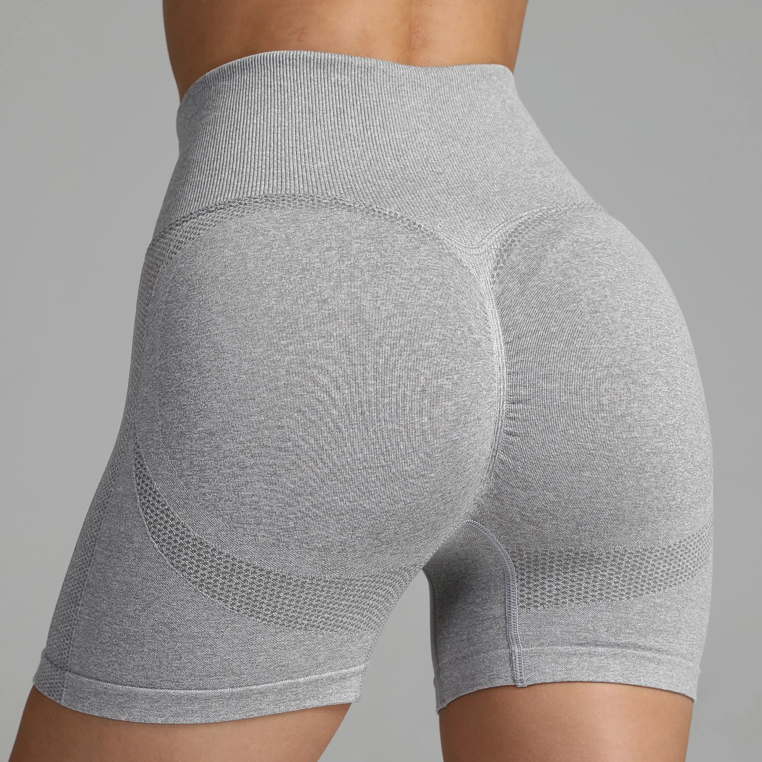 Customized logo high waist breathable workout leggings tight ass seamless wide waist sports yoga shorts