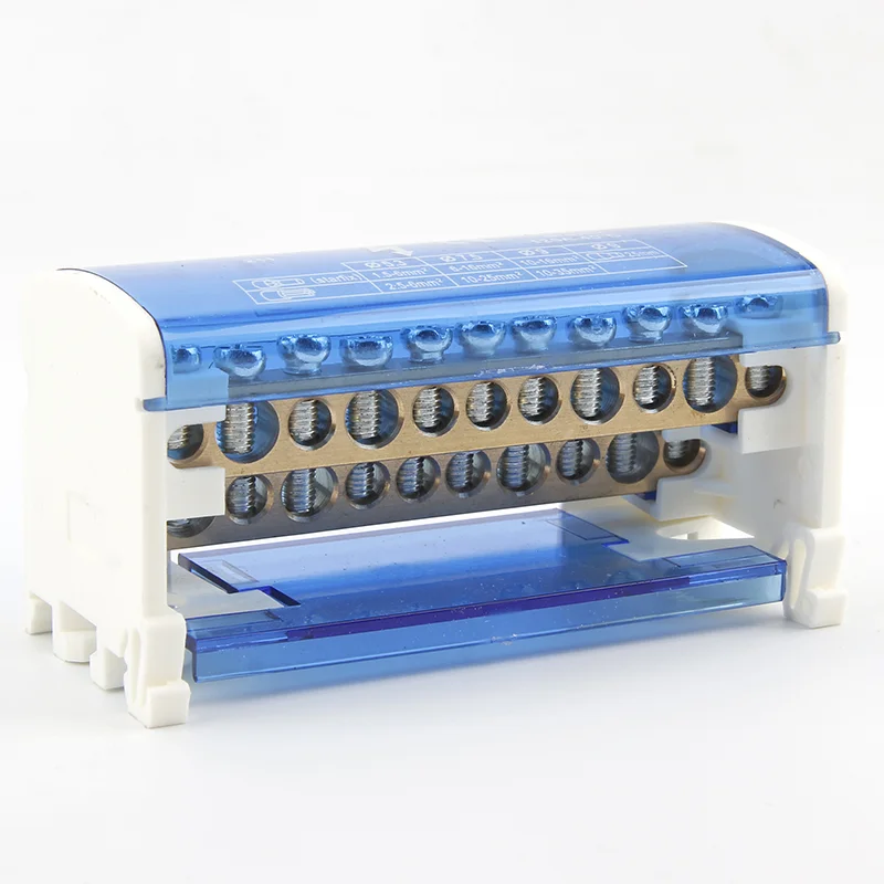 CHENF Din Rail Terminal Block Power Distribution Box Brass Busbar Connector Universal Connection Junction Box UKK