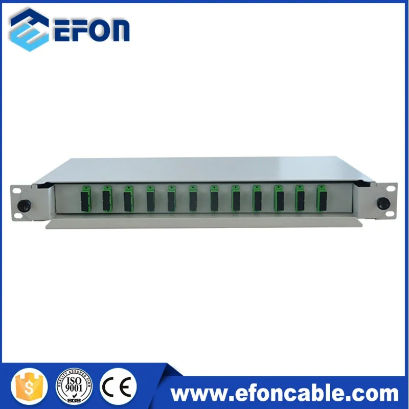 19inch Patch Panel Rack Mount Slide-out Type Fiber Distribution Enclosures Ftbc-48 LC/Upc 96 Core