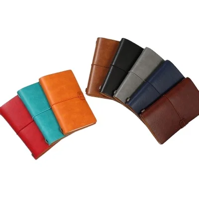 Customized Elastic  western PU leather Cheap Hot Sale Top Quality  card bag personalized  Note Book  Notebook