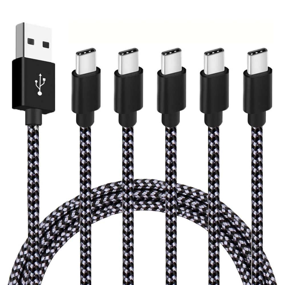 3ft 6ft 10ft Nylon Braided Fast Charging Micro USB Data Cable Type-c Type C Cable 3.0 Usb C Cable For Iphone For Android
