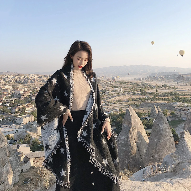 Chinese Manufacturers Cheap Wholesale 130*150Cm Big Women Shawls Pashmina Shawl Wrap Winter Shawl