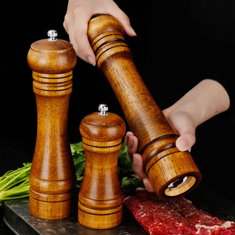 Wood Salt And Pepper Grinder Mill Shaker For Manual Seasoning Kitchen Tools