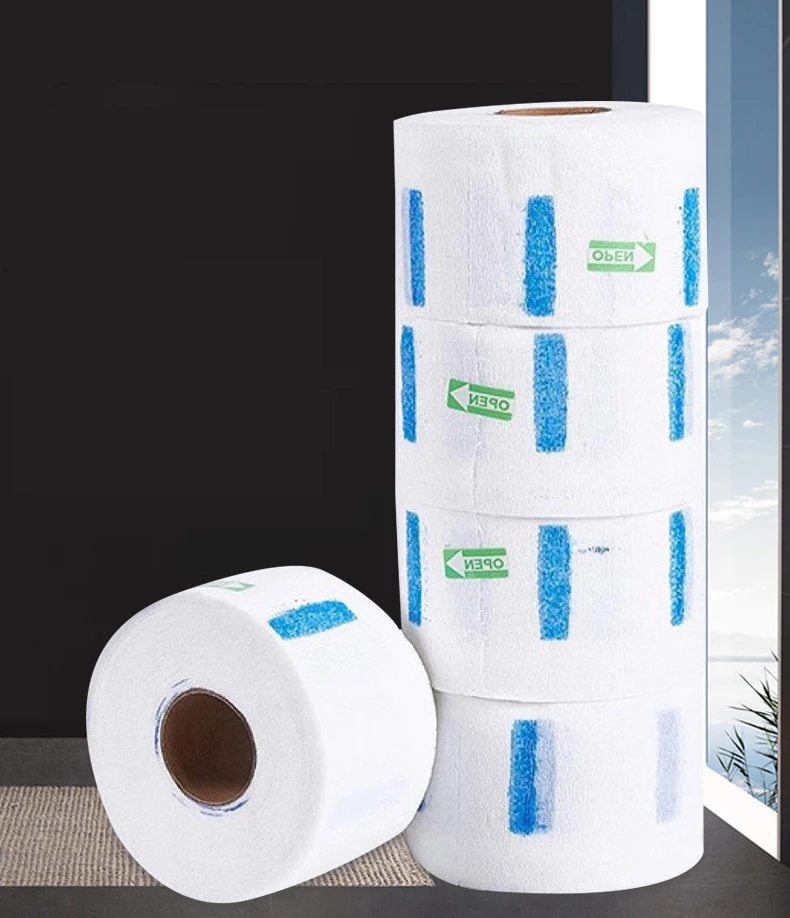 Hairdressing Neck Crepe Ruffles Paper Water-proof Durable Neck Paper Neck Stripe Roll For Barber